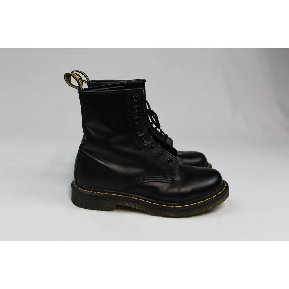 Dr. Martens 1460 Men's Black Leather Lace-Up Combat Ankle Boots Round Toe US 8